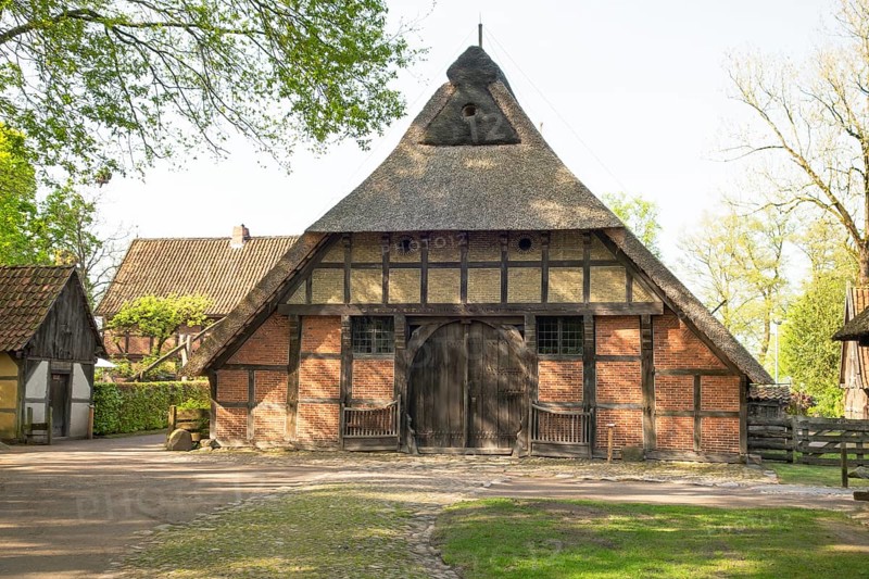 Half-timbered house, Ammerland farmhouse, open-air museum, place of interest, Bad Zwischenahn, Germany, Europe