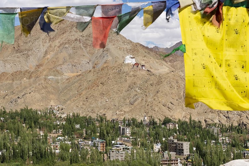 The Namgyal Tsemo Gompa monastery on Tsenmo Hill, a viewpoint over Leh, Ladakh, Jammu and Kashmir, India, Asia
