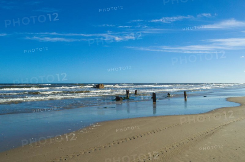 Bojuru beach, deserted beach, south of the state of Rio Grande do Sul, Brazil, South America