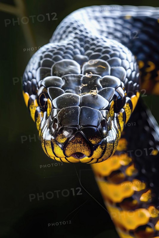 Stylized mamba snake, Africa, AI generated