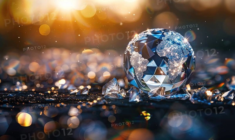 Natural gemstone sphere formed earth globe AI generated