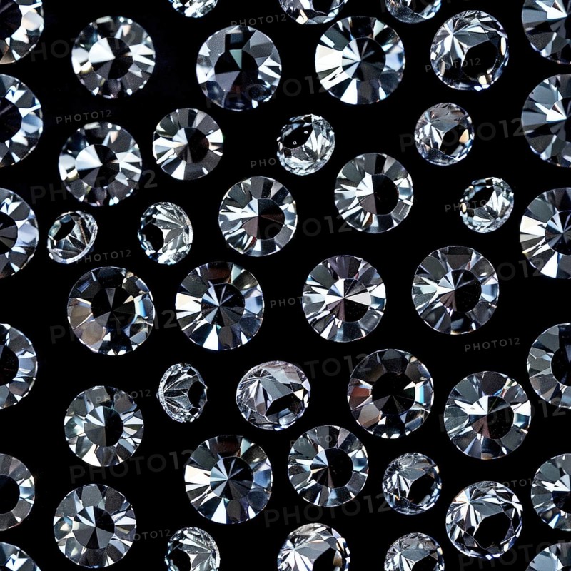 Seamless pattern of sparkling diamonds on a black background AI generated