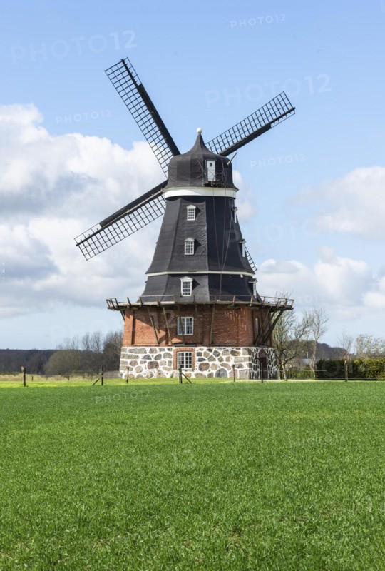 Dutch type windmill built in 1864 in Krageholm, Ystad municipality, Scania, Sweden, Scandinavia, Europe