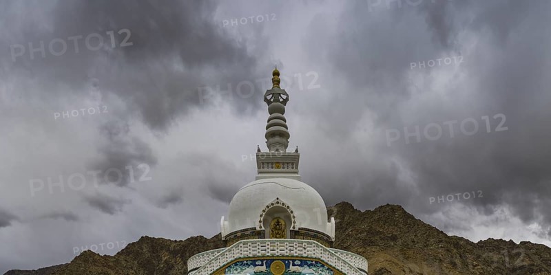 Shanti Stupa in Leh, Ladakh, Jammu and Kashmir, India, Asia