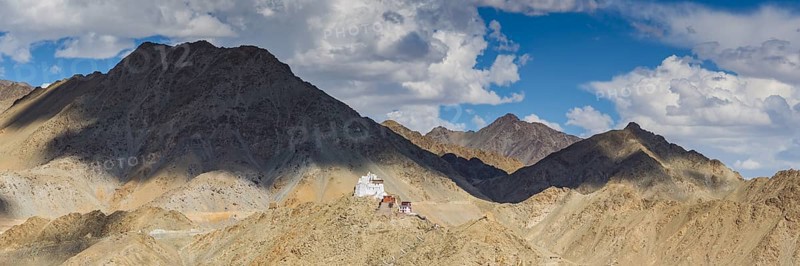 The Namgyal Tsemo Gompa monastery on Tsenmo Hill, a viewpoint over Leh, Ladakh, Jammu and Kashmir, India, Asia
