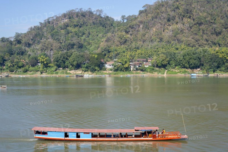 View over the Mekong at Luang Prabang, Luang Prabang province, Laos, Asia
