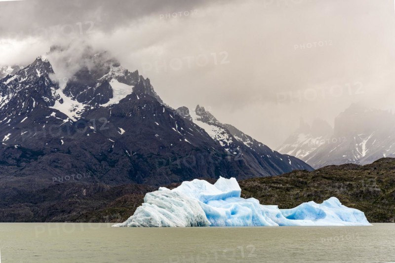 Iceberg on Lago Grey, Torres de Paine, Magallanes and Chilean Antarctica, Chile, South America