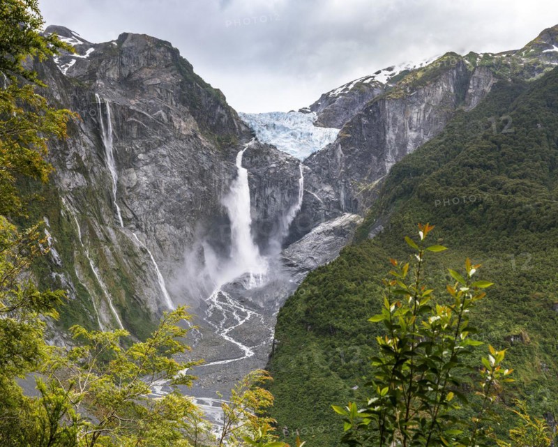Queulat Glacier, Queulat National Park, Carretera Austral, Aysen del General Carlos Ibanez del Campo Region, Chile, South America