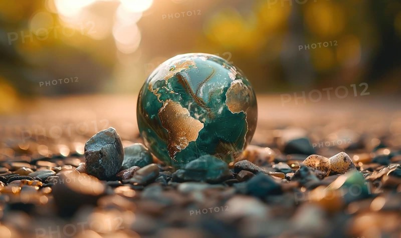 Natural gemstone sphere formed earth globe AI generated
