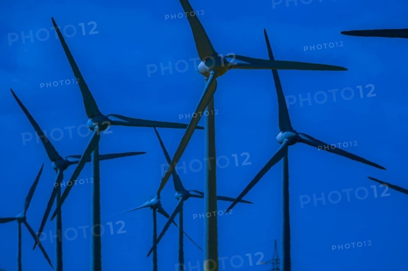 Wind turbines in the Luetetsburg wind farm on the North Sea coast, Hagermarsch, East Frisia, Lower Saxony, Germany, Europe