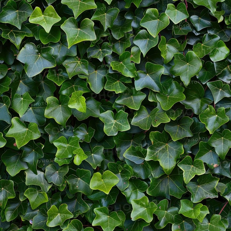 Seamless pattern of ivy leaves climbing a wall AI generated
