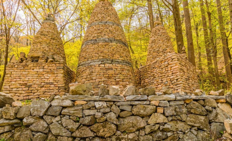 Three stone towers representing symbolic guardians of heaven, earth and humans in South Korea