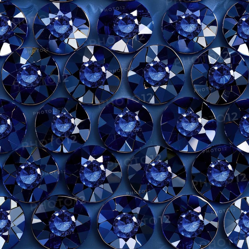 Seamless pattern of shimmering sapphires on a navy blue backdrop AI generated