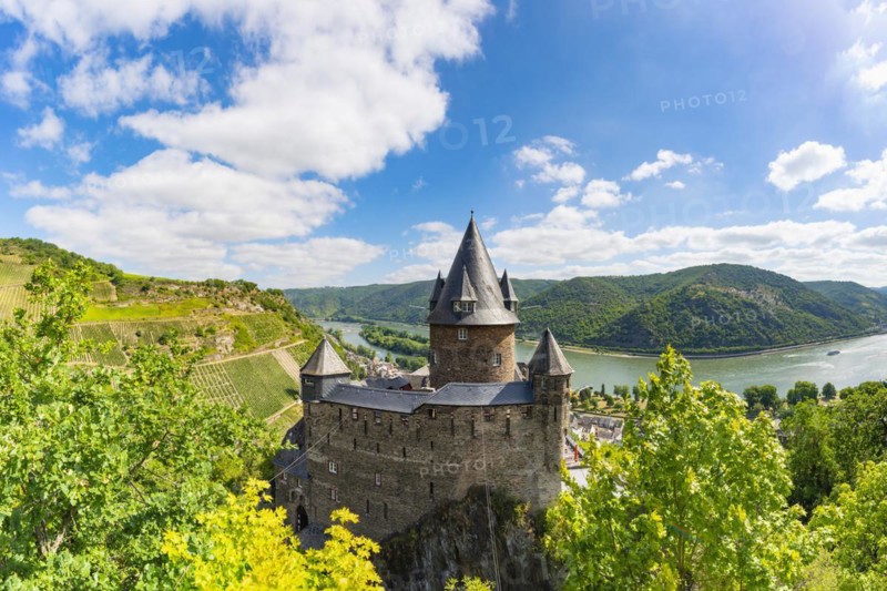 Stahleck Castle Youth Hostel, Stahleck Youth Castle, Bacharach am Rhein, UNESCO World Heritage Cultural Landscape Upper Middle Rhine Valley, World Heritage Site, Rhineland-Palatinate, Germany, Europe