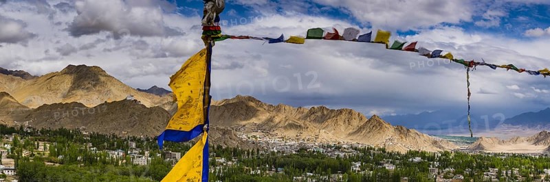 The Namgyal Tsemo Gompa monastery on Tsenmo Hill, a viewpoint over Leh, Ladakh, Jammu and Kashmir, India, Asia