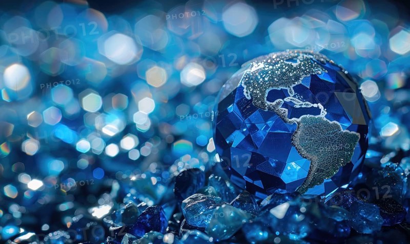 Natural gemstone sphere formed earth globe AI generated