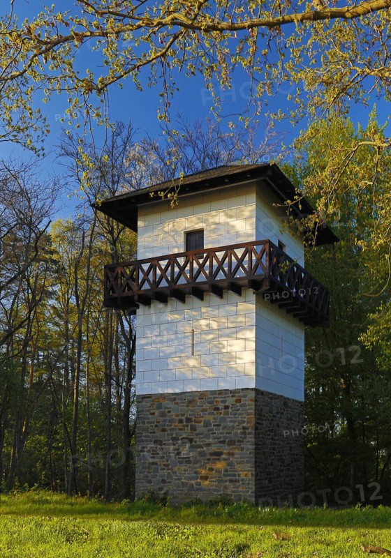Reconstructed Roman watchtower on the Reckberg, Lower Germanic Limes, World Heritage Site, Neuss, North Rhine-Westphalia, Germany, Europe