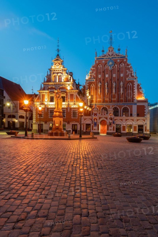 Blackheads' House on the Town Hall Square, Rathausplatz, important sight, Riga, Latvia, Europe