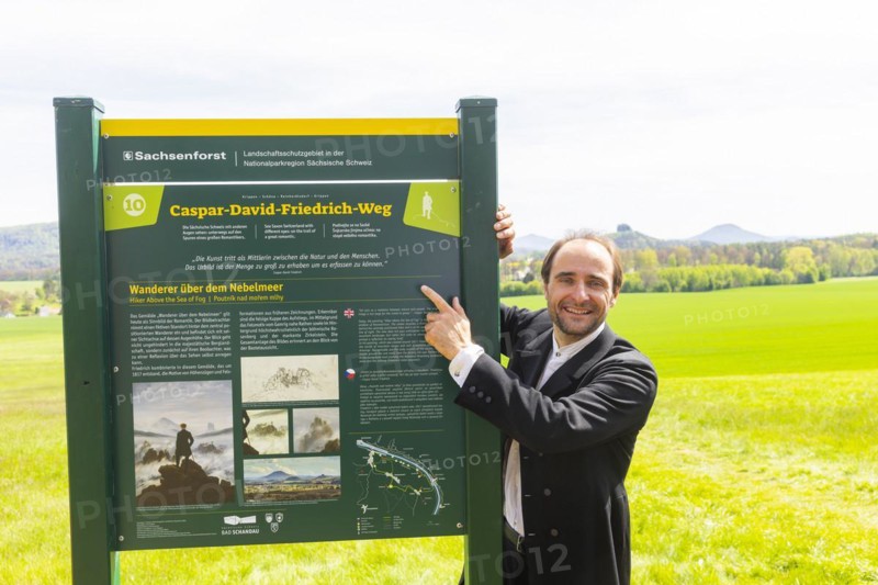 New Caspar David Friedrich Trail opened in Saxon Switzerland, Reinhardtsdorf-Schoena, Saxony, Germany, Europe
