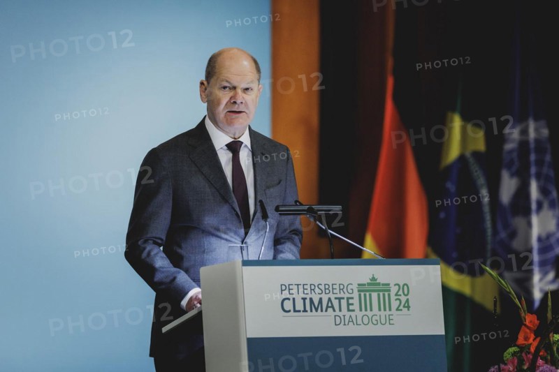 Olaf Scholz (SPD), Federal Chancellor, photographed during the Petersberg Climate Dialogue in Berlin, 26.04.2024. / Photographed on behalf of the Federal Foreign Office