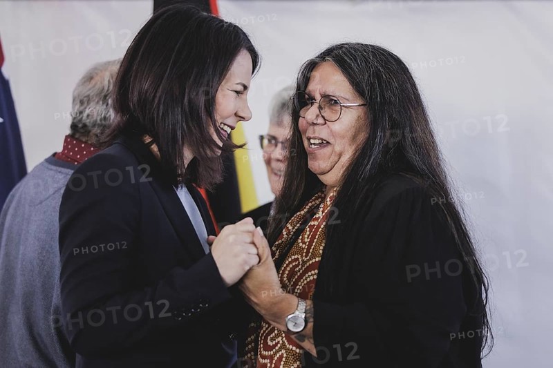 Annalena Baerbock (Buendnis 90/Die Gruenen), Federal Foreign Minister, photographed during the ceremony for the repatriation of cultural assets of representatives of the Kaurna people in Adelaide, 3 May 2024. Baerbock is travelling to Australia, New Zealand and Fiji for political talks / Photographed on behalf of the Federal Foreign Office