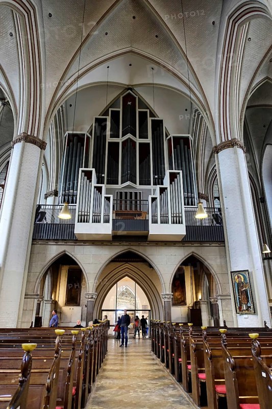 Main organ, St Peter's Church, parish church, start of construction 1310, Moenckebergstrasse, Bergstrasse, Old Town, Hanseatic City of Hamburg, view of a mighty church organ in Gothic style, Hamburg, Hanseatic City of Hamburg, Germany, Europe