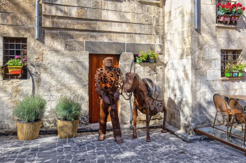 Design metallic sculptures in the street of the old city, Gaziantep, Turkey, Asia