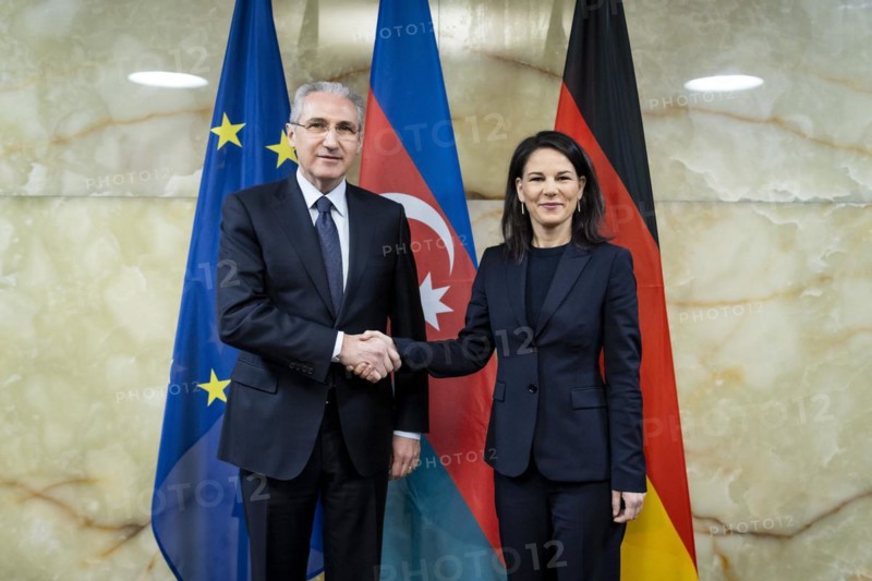 Mukhtar Babayev, Minister of Ecology and Natural Resources of the Republic of Azerbaijan, and Annalena Baerbock (Buendnis 90/Die Gruenen), Federal Foreign Minister, photographed during the 15th Petersberg Climate Dialogue at the Federal Foreign Office in Berlin, 25.04.2024. Photographed on behalf of the Federal Foreign Office