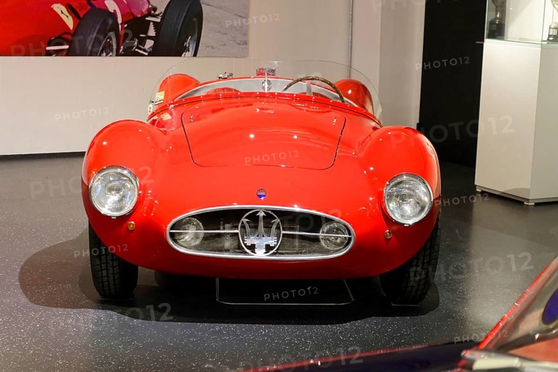 MASERATI A6GCS 53, A red Maserati racing car with a sporty design exhibited in a classic car collection, AUTOMUSEUM PROTOTYP, Hamburg, Hanseatic City of Hamburg, Germany Europe