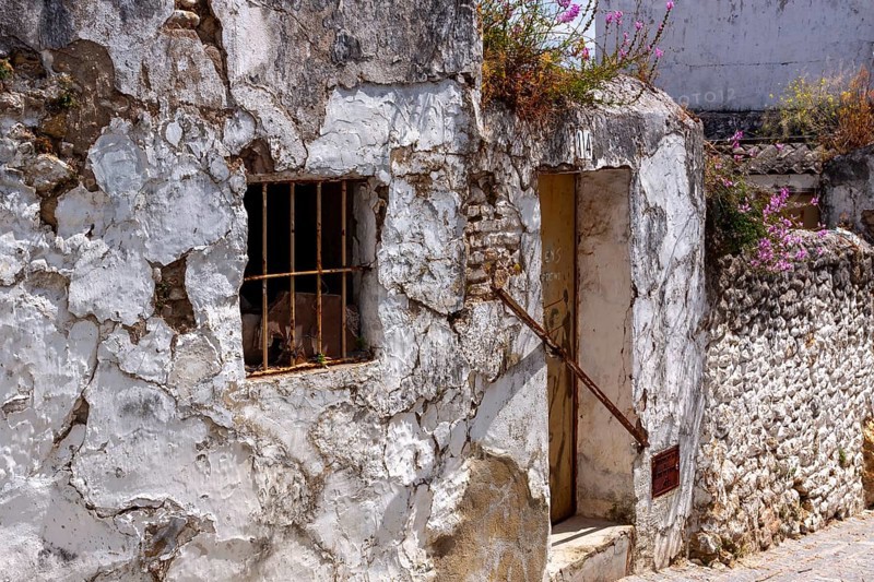 Old house facades and property walls, Bornos, Andalusia, Spain, Europe