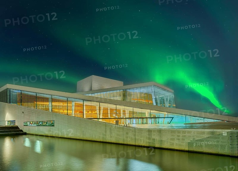 Opera Night Aurora Oslo Norway
