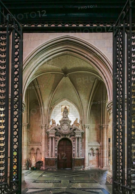 Access to the sacristy, Romanesque-Gothic Saint-Julien du Mans Cathedral, Le Mans, Sarthe department, Pays de la Loire region, France, Europe