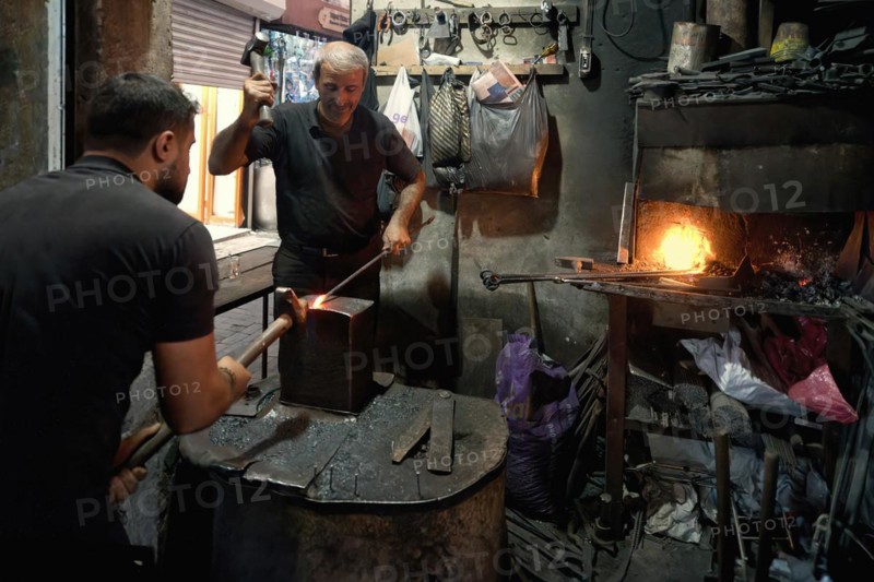Working blacksmith, Sanliurfa bazaar, Turkey, Asia