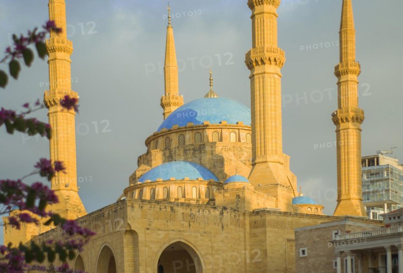 Beirut, Lebanon, April 03, 2017: Beautiful mosque Mohammad Al-Amin Mosque, located in the center of Beirut in Lebanon, Asia