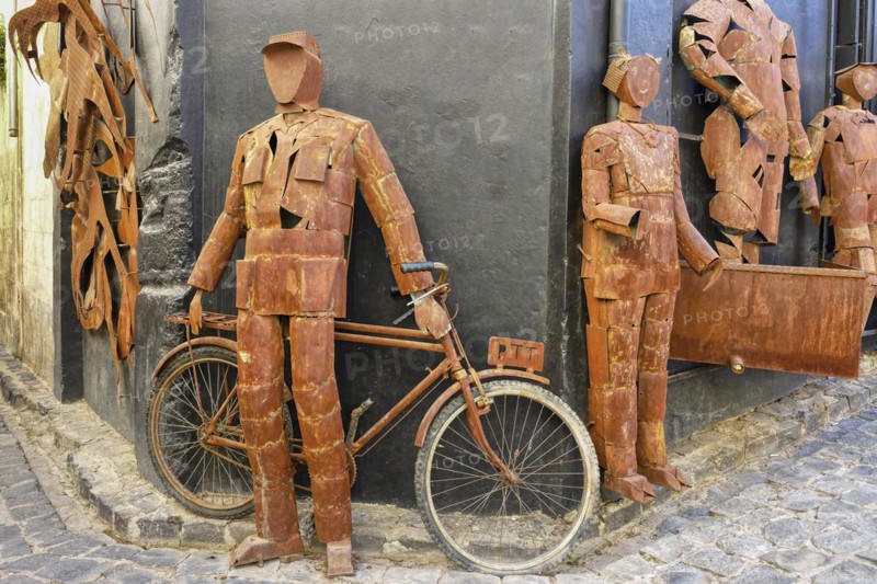 Design metallic sculptures in the street of the old city, Gaziantep, Turkey, Asia