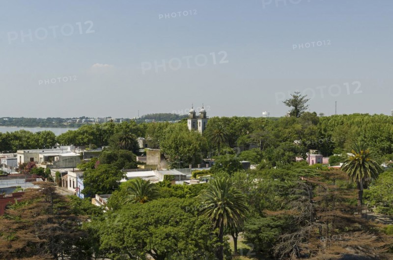 Colonia del Sacramento, Uruguay, 14th January 2022, Aerial view of Colonia del Sacramento lighthouse in Uruguay, an important tourist spot, South America