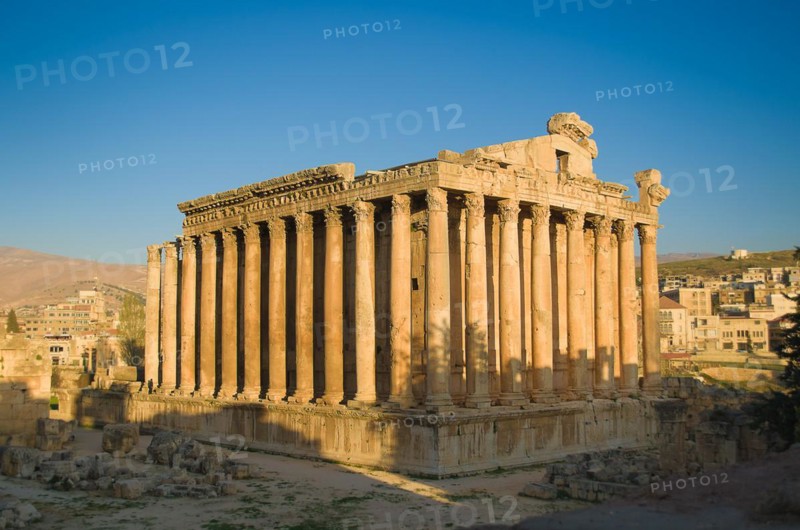 Ruins of Baalbek. Ancient city of Phenicia located in the Beca valley in Lebanon. Acropolis with Roman remains