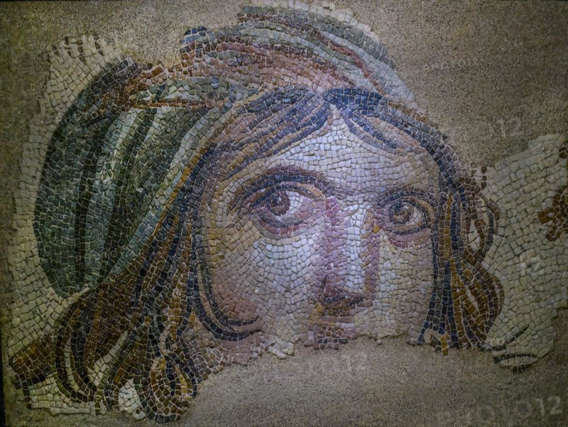 Gypsy girl mosaic, Zeugma mosaic Museum, Gaziantep, Turkey, Asia