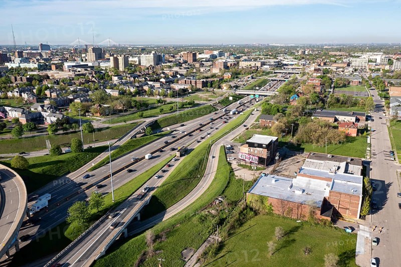 Detroit, Michigan, Interstate 94 in midtown Detroit, looking west