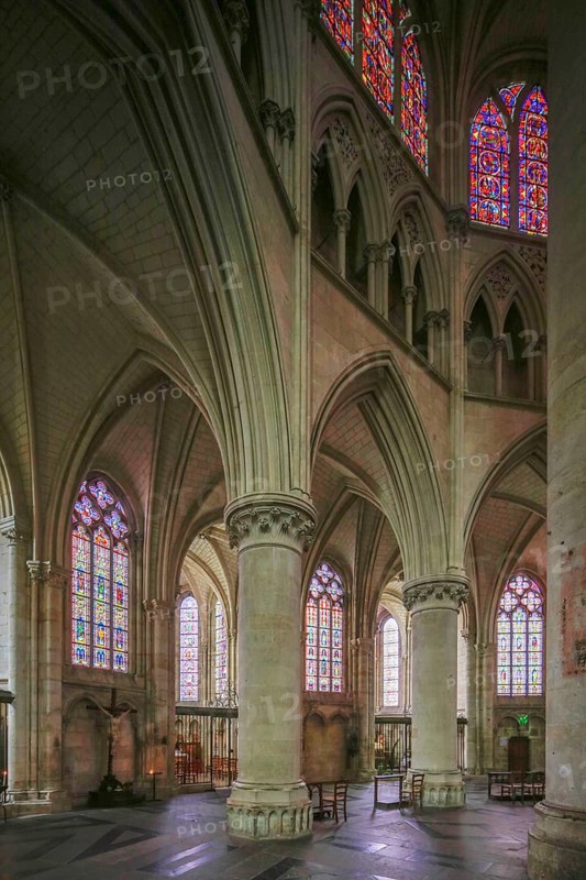 Choir ambulatory, Romanesque-Gothic Saint-Julien du Mans Cathedral, Le Mans, Sarthe department, Pays de la Loire region, France, Europe