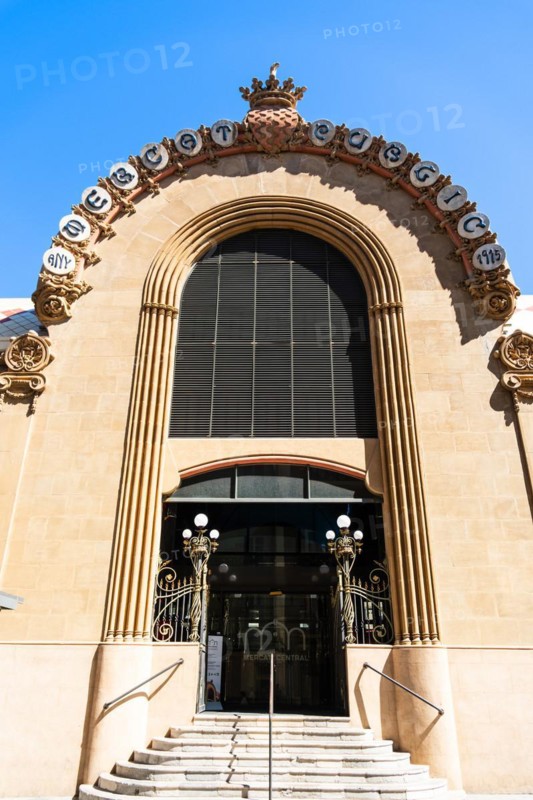 Mercat Central de Tarragona, central market in the sunshine in Tarragona, Spain, Europe