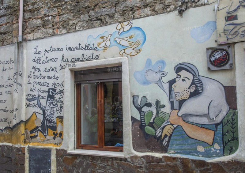 Murals in Orgosolo, Nuoro province, Sardinia, Italy, South Europe, Europe