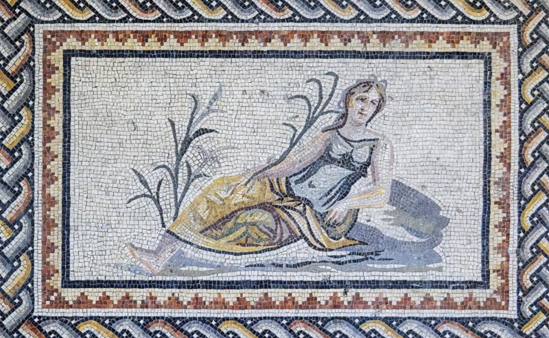 Euphrates river Gods mosaic, Zeugma mosaic Museum, Gaziantep, Turkey, Asia