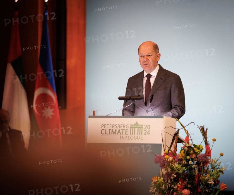 Olaf Scholz, Federal Chancellor, during his speech at the Petersberg Climate Dialogue 2024 at the Federal Foreign Office in Berlin, 26.04.2024. Photographed on behalf of the Federal Foreign Office'
