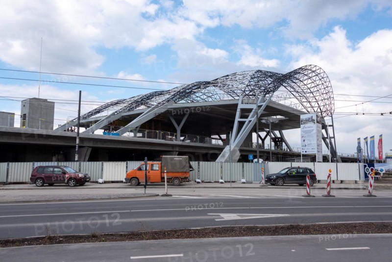 Major construction site Rail Baltica, high-speed line to run from Warsaw Poland via the Baltic countries Latvia, Lithuania and Estonia to Helsinki Finland, Riga, Latvia, Europe