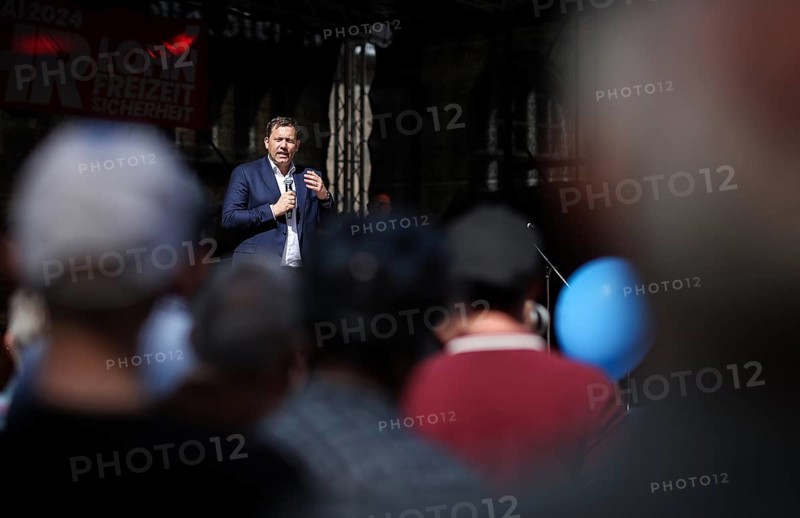 Lars Klingbeil, SPD party chairman, during his visit to the DGB rally in Chemnitz, 1 May 2024