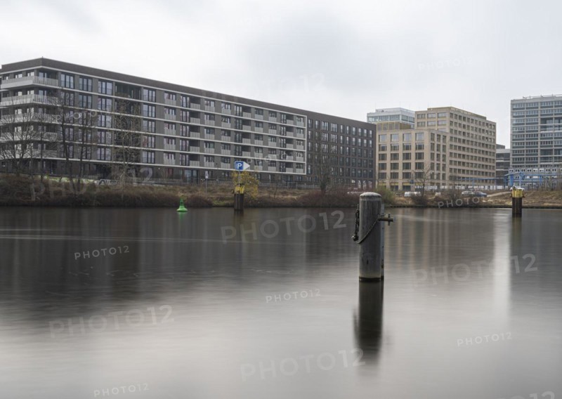 Long exposure, Spree at Europaviertel, Berlin, Germany, Europe