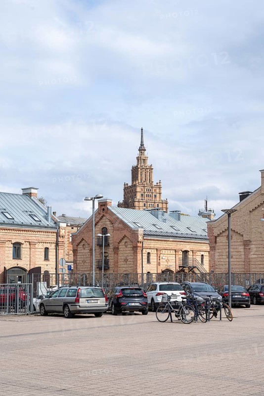Academy of Sciences, also known as Stalin's Birthday Cake, built in the style of socialist classicism, Riga, Latvia, Europe