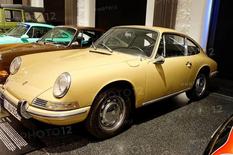 A beige Porsche 912 in a classic car collection, AUTOMUSEUM PROTOTYP, Hamburg, Hanseatic City of Hamburg, Germany Europe