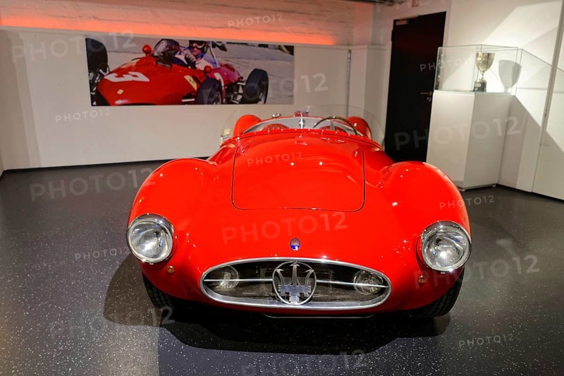MASERATI A6GCS 53, A red classic Maserati racing car presented in an exhibition hall, AUTOMUSEUM PROTOTYP, Hamburg, Hanseatic City of Hamburg, Germany Europe